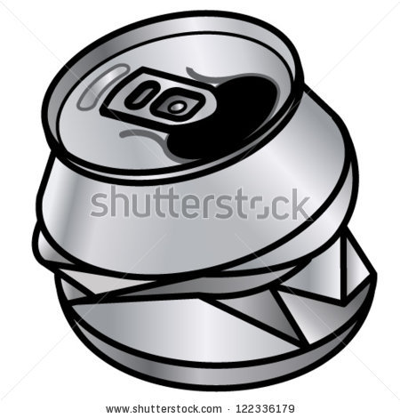 Crushed beer can clipart.
