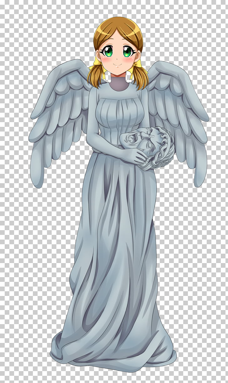 Animated cartoon Figurine Angel M, angel crying PNG clipart.