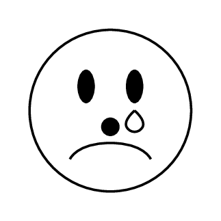 Crying Face Clip Art Black And White.