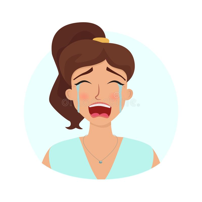 Crying Woman Stock Illustrations.