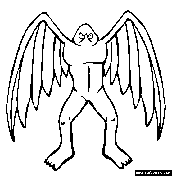 Cryptids Online Coloring Pages.