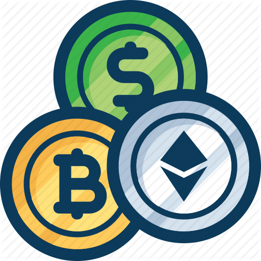 crypto-currencies cartoon logo