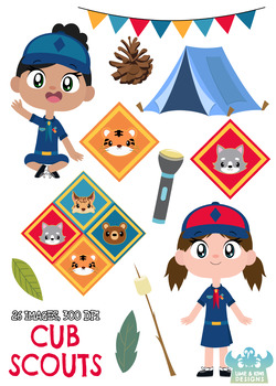 Cub Scouts Clipart, Instant Download Vector Art, Commercial Use Clip Art,  Cute.