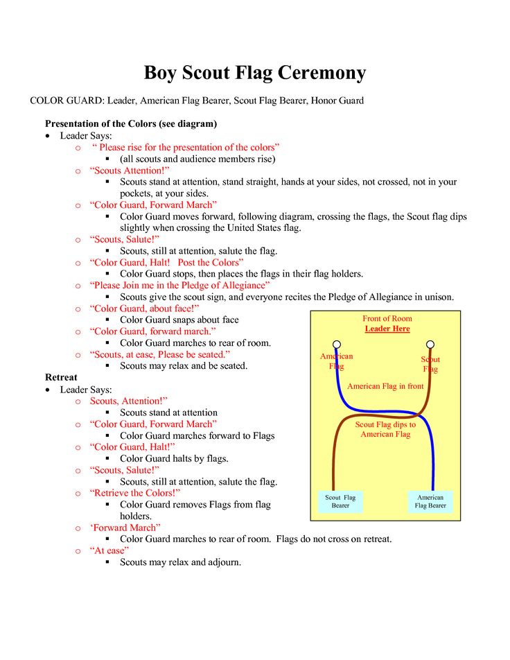 Cub Scout Flag Ceremony Printable