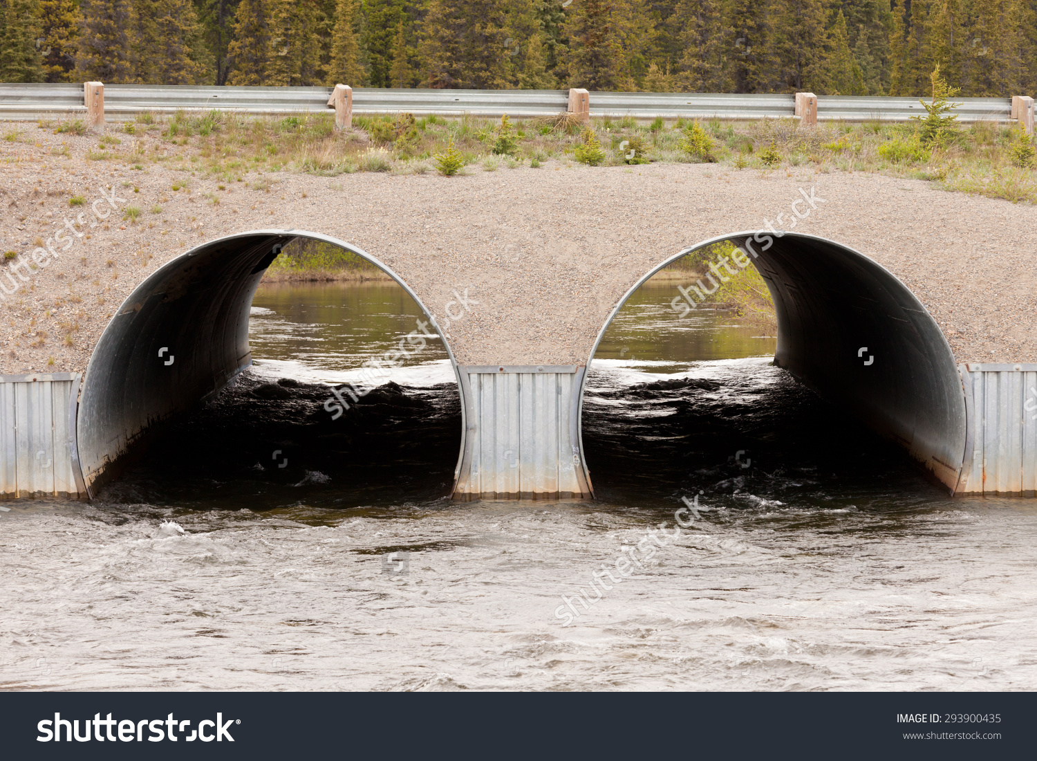 Road Over Dual Culvert Pipe Infrastructure Stock Photo 293900435.