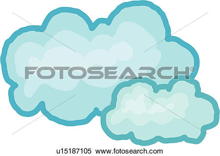 Clipart of natural phenomenon, cumulus, clouds, sky, fleecy.