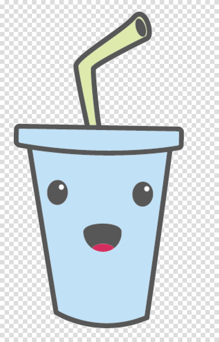 Kawaii, white cup with straw icon transparent background PNG.