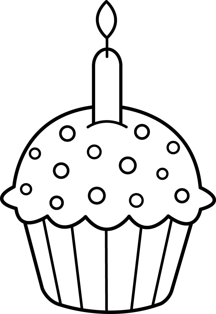 cupcake clipart coloring page Clipground