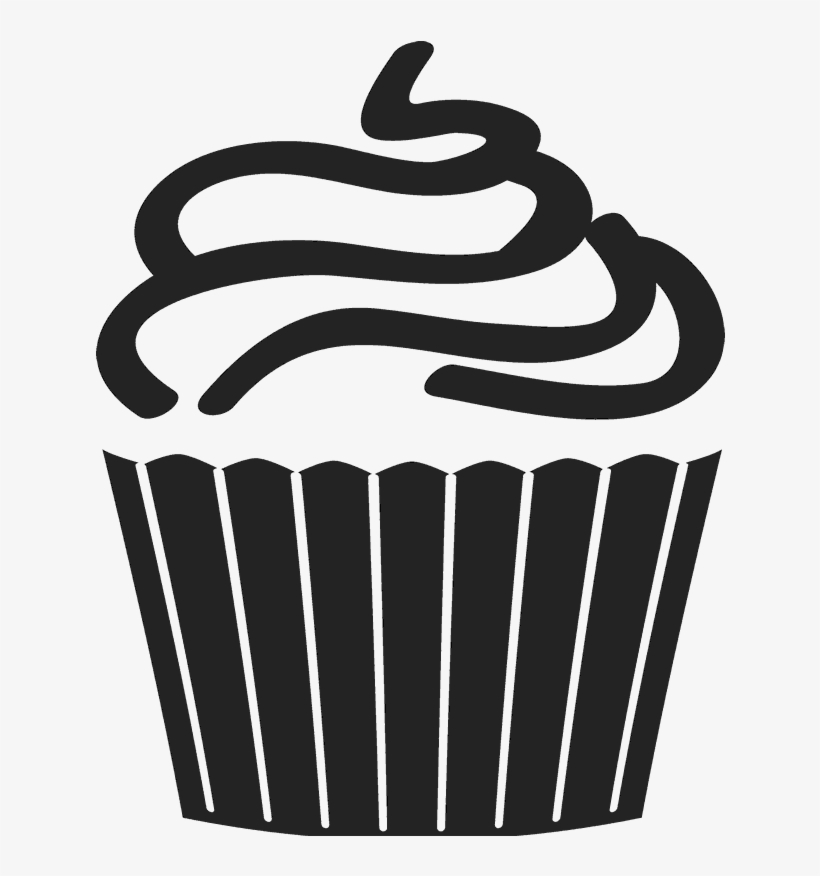 cupcake clipart black and white