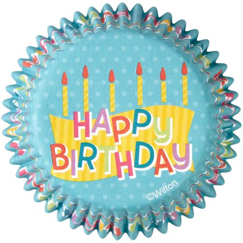 Happy Birthday Cupcake Liners, 50.