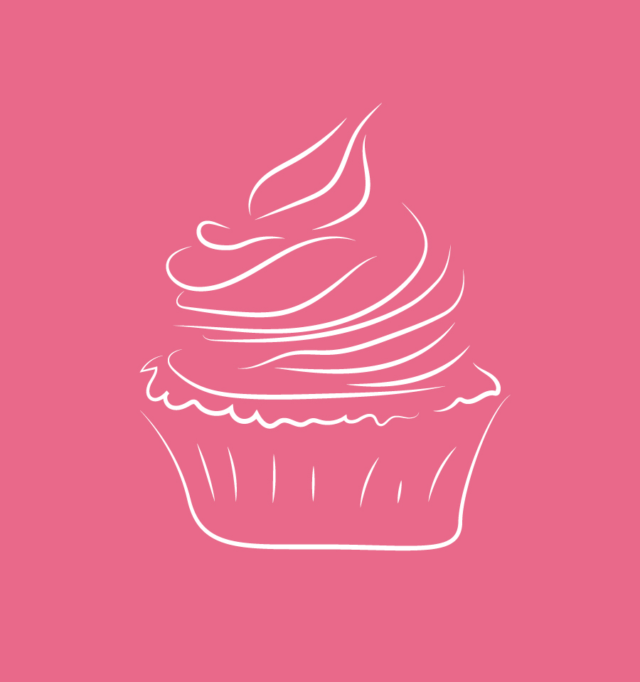 Pink cupcake vector clip art.