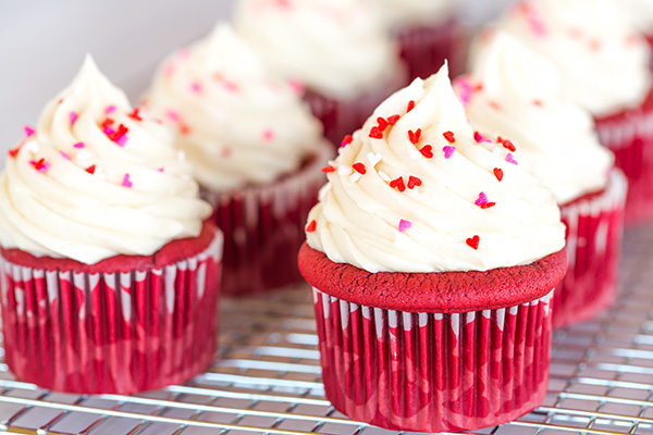 Red Velvet Cupcakes Recipe with Cream Cheese Frosting.