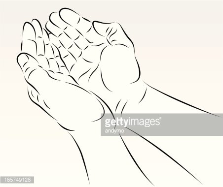 Cupped Hands Clipart Image.