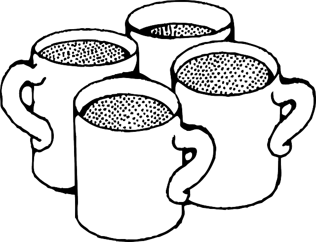black, outline, drawing, cup, white, cartoon, hot, free.