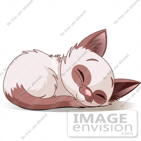 Cat Curled Up Clipart.