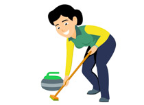 Curling woman with broom winter olympics clipart » Clipart.