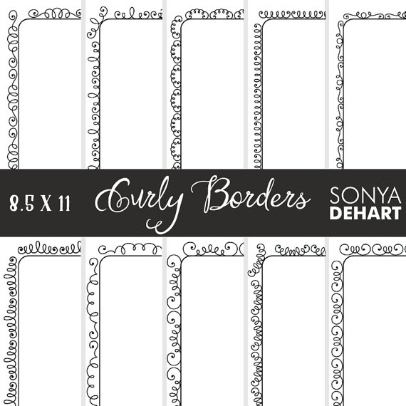 Clipart Curly Doodle Borders.