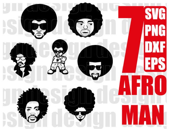 AFRO MAN SVG, black man, funky man, afro boy, black man, curly hair, afro  hair, clipart, stencil, vinyl cut files, iron on files.