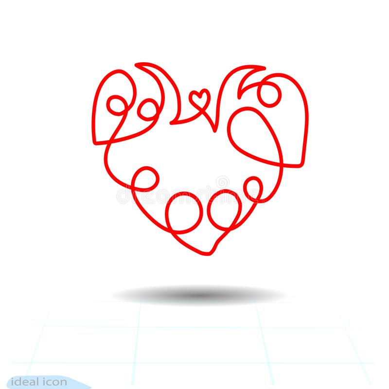 Curly Heart Stock Illustrations.