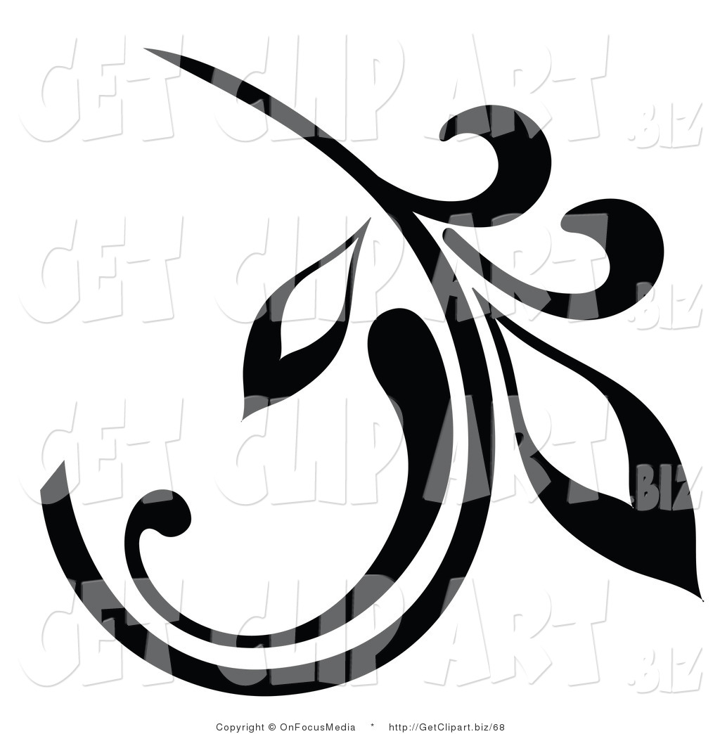 Curly Leaves Clip Art.