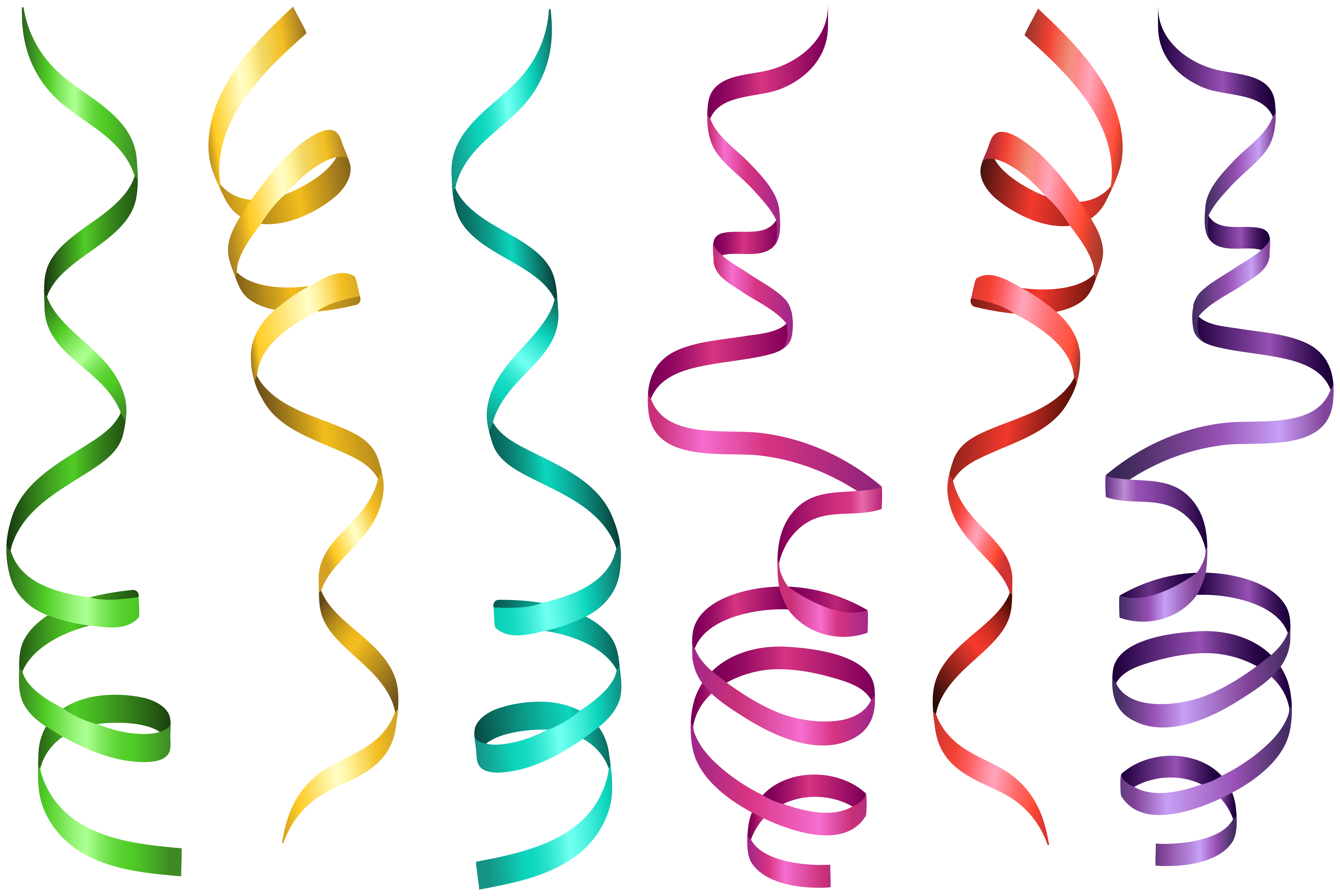 Curly Ribbons Clip Art Image.