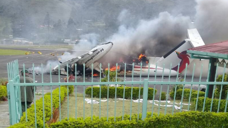 Plane, governor's house torched in PNG violence.