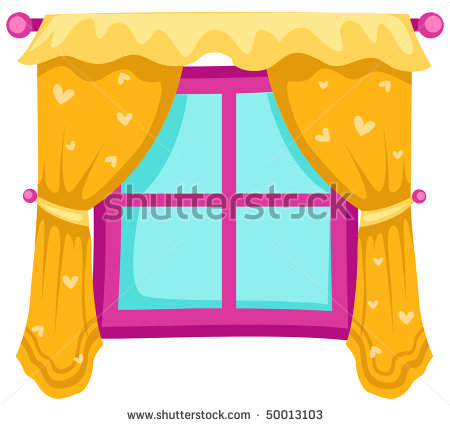 Window With Curtains Clipart.