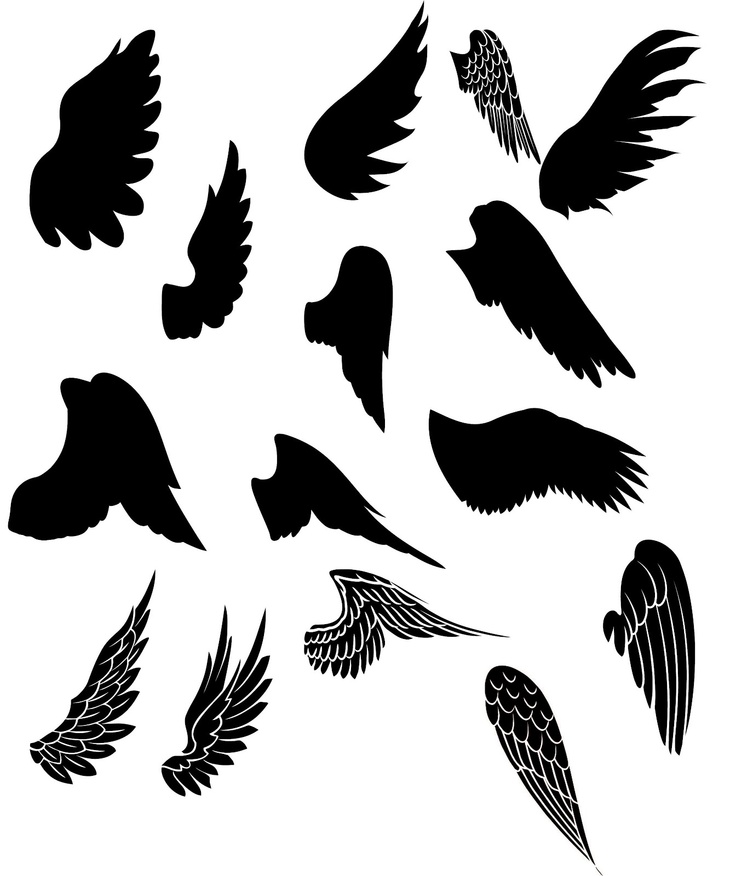 Download curved angel wings silhouette clipart 20 free Cliparts ...