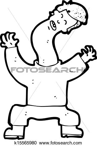 Clipart of cartoon man with bent neck k15565980.