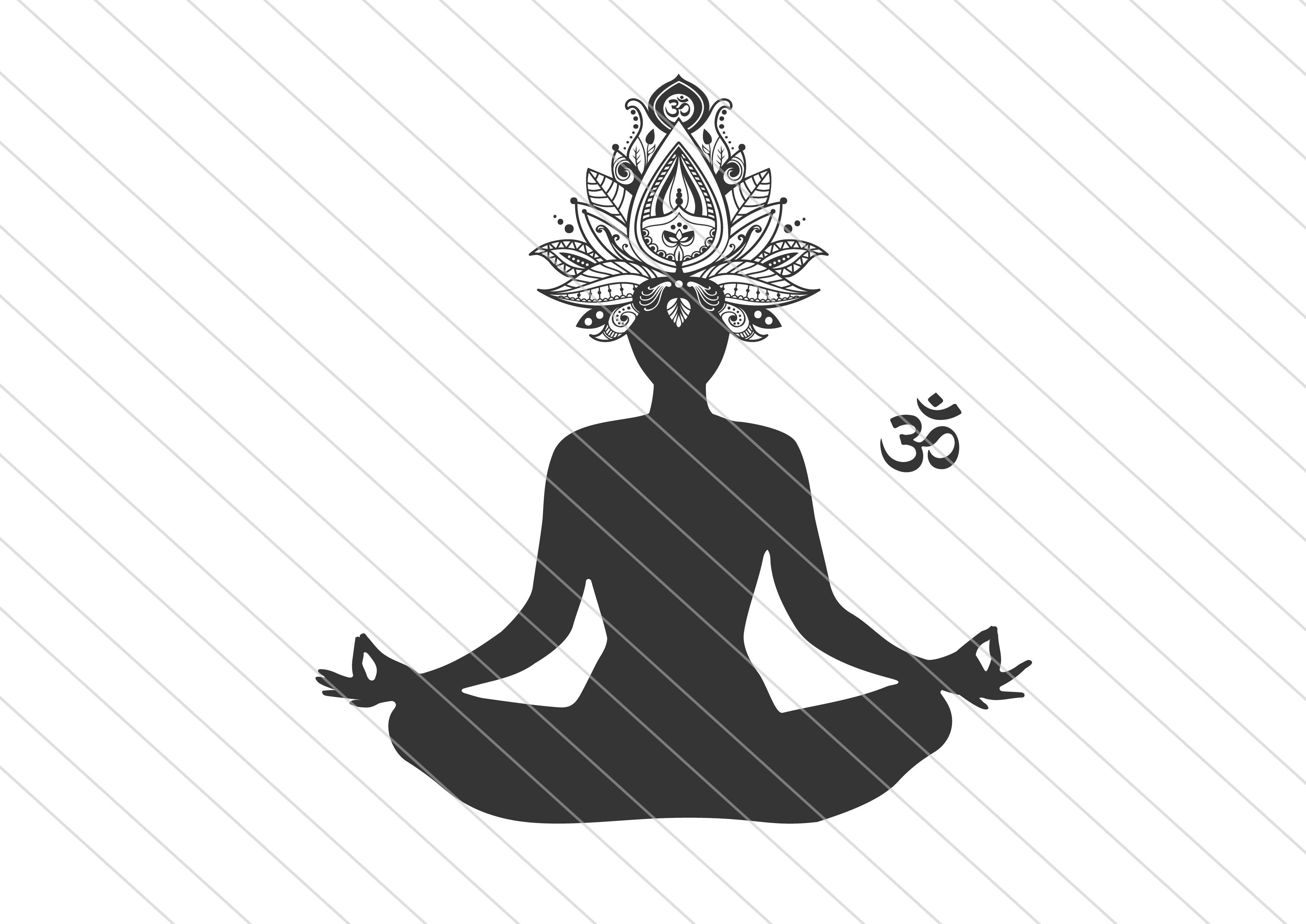 Namaste svg yoga girl svg vector clipart cut file By Betta.