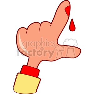 bloody finger clipart. Royalty.