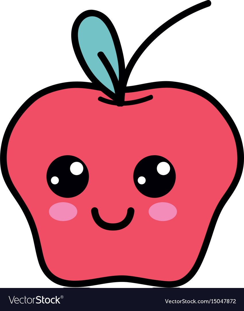 For Happy Apple Clipart Kawaii Cute Fruit Vector 15047872.