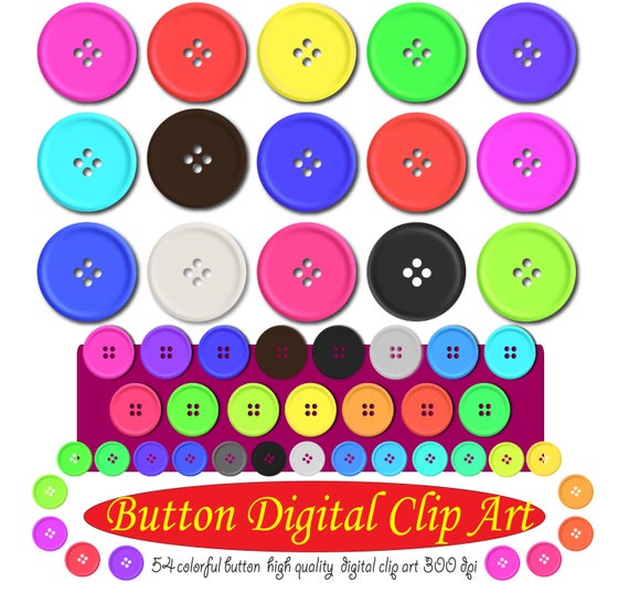 Digital button clipart Button art wedding Button sticker Cute as a button  party Personalized button card Button picture button art print diy.