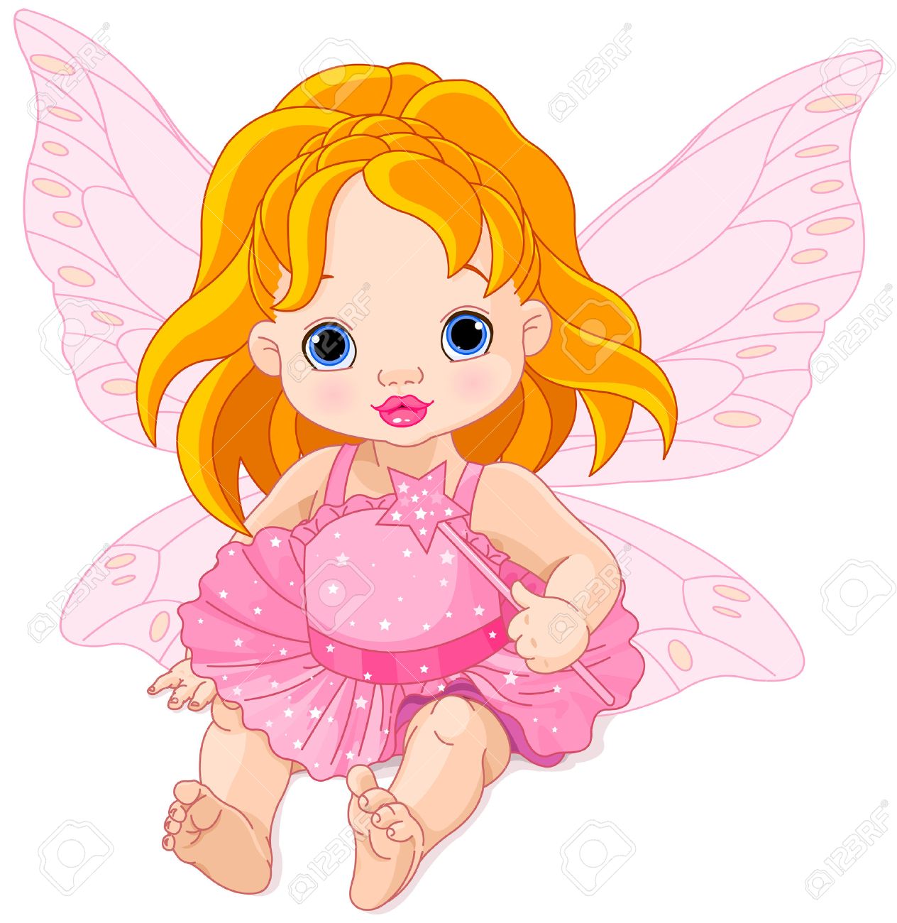 Illustration of cute baby fairy.