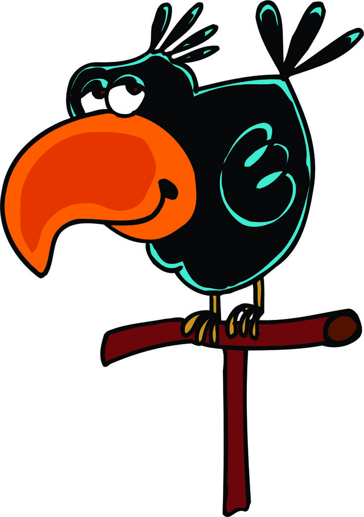 Cartoon Crow Clipart.