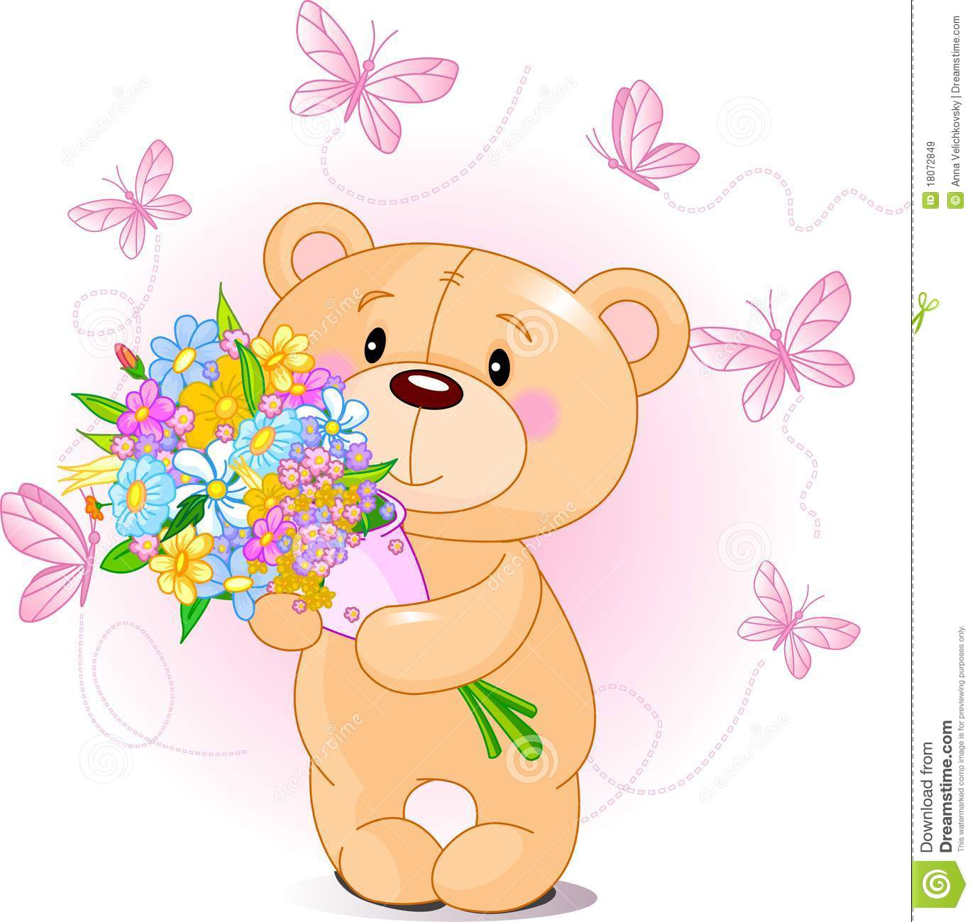 bear holding a flower