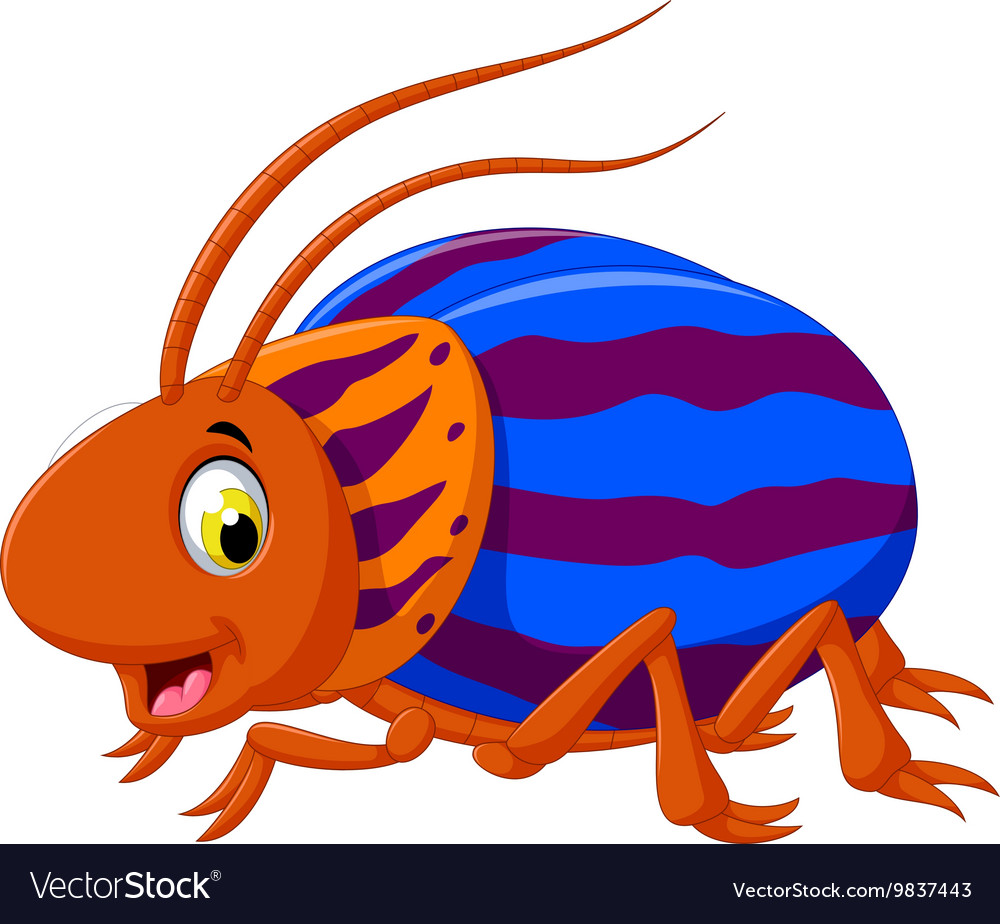 Cute saperda beetle cartoon posing.