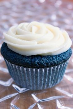 Blue Velvet Cupcakes ~ These cupcakes have a fine, delicate crumb.