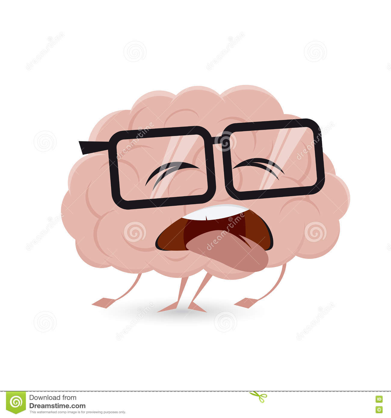 Exhausted brain clipart stock vector. Illustration of cute.