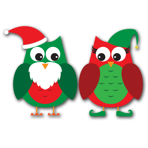 Cute Christmas Owl Clipart.