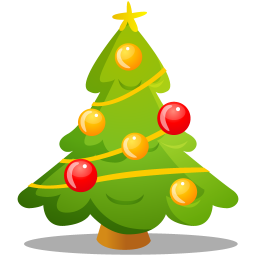 Cute Xmas Tree Icon, PNG ClipArt Image.