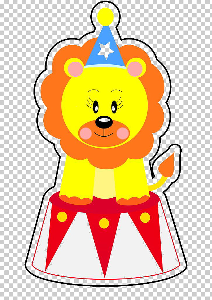Lion Circus Clown, Free cute cartoon circus lion dig.