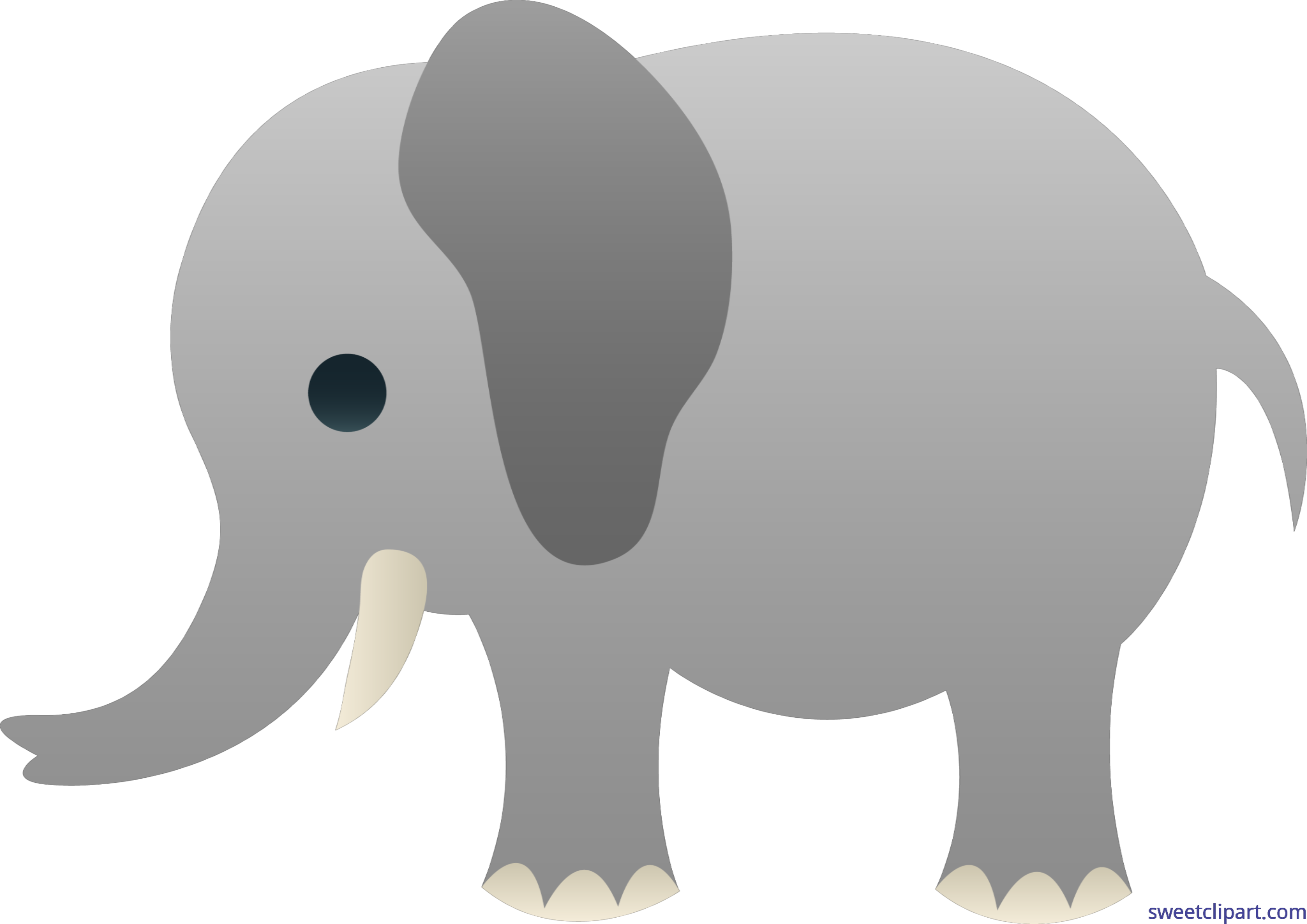Cute Gray Elephant Clip Art.