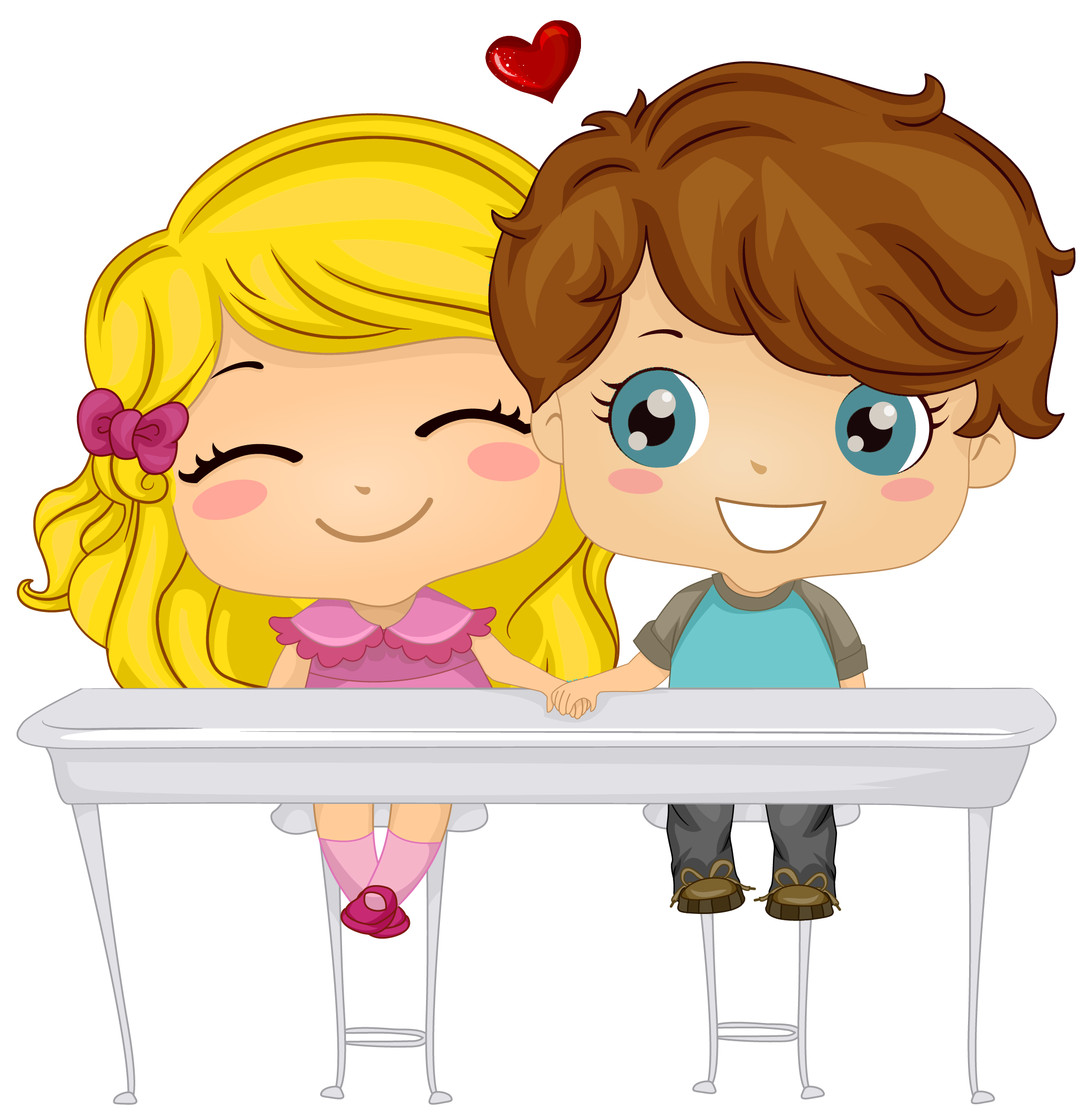 Cute Valentine Kids PNG Clipart Picture.