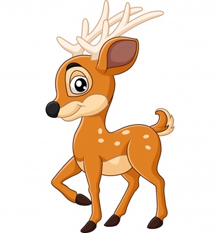 Cute deer cartoon Vector.