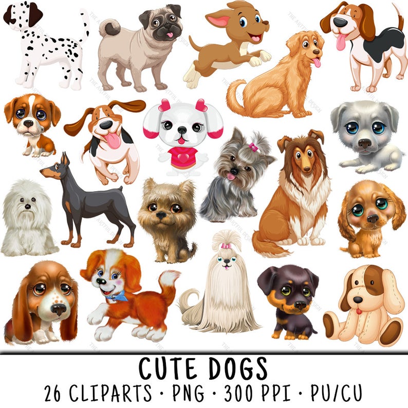 Dog Clipart, Puppy Clipart, Cute Dog Clipart, Dog Clip Art, Puppy Clip Art,  Cute Dog Clip Art, Cute Dog PNG, Puppy PNG, PNG Cute Dog.