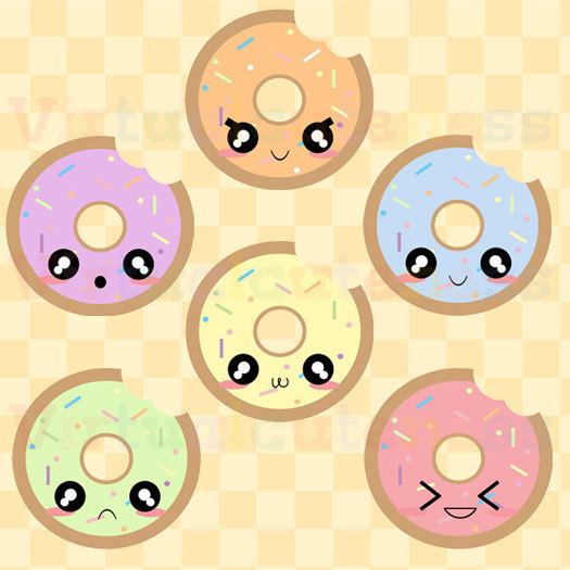 Kawaii Donut Clipart.