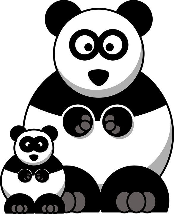 Free vector graphic: Panda, Family, Baby, Fat, Cartoon.
