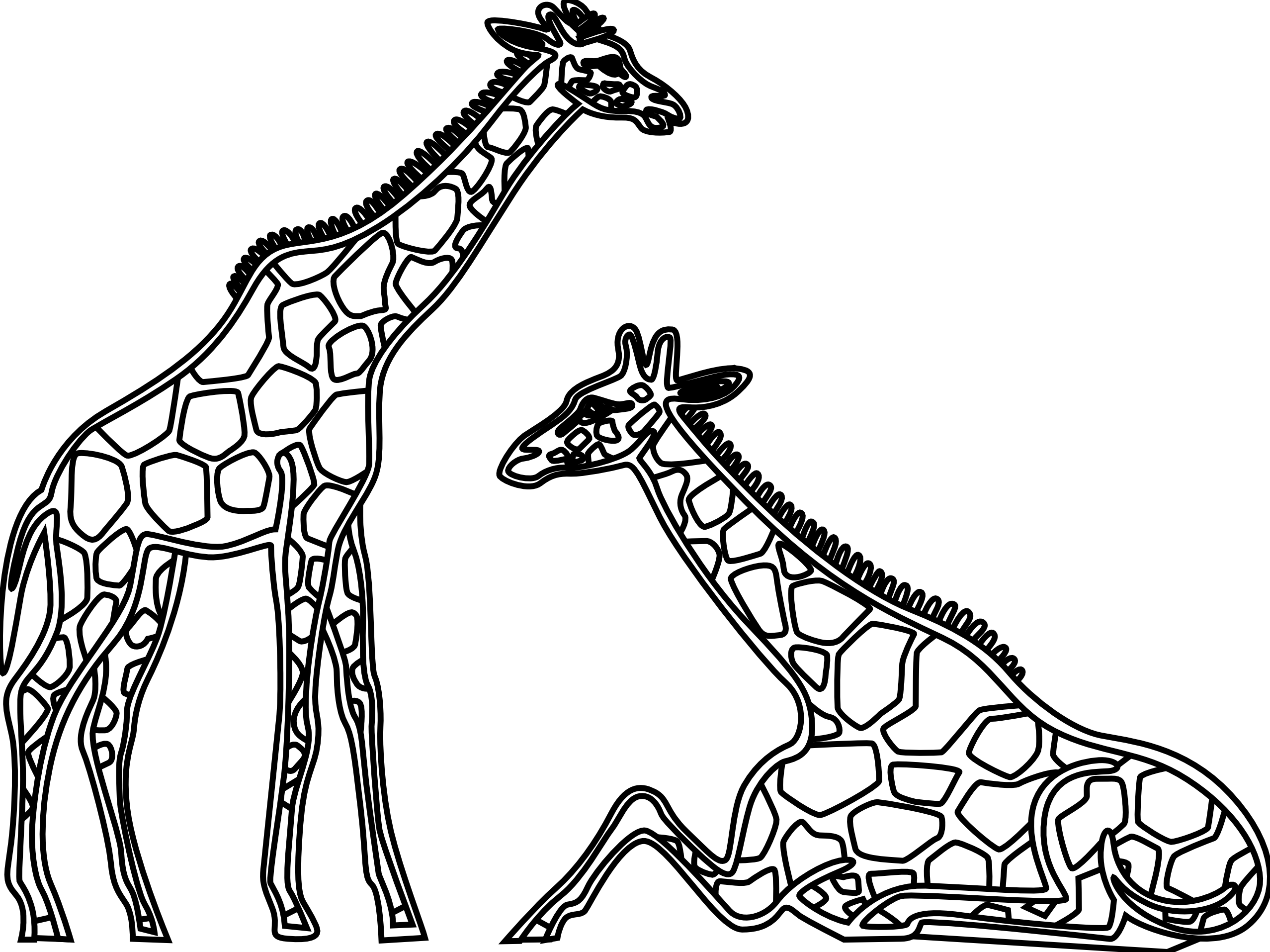 Giraffe Clipart Black And White.
