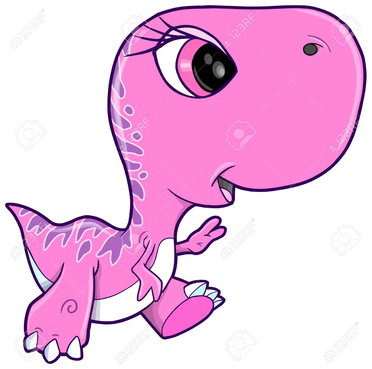 Pink Girl Tyrannosaurus Rex Dinosaur Vector Illustration art.
